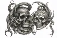 dark and twisted that describes addiction tattoo design idea