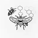 Honey Bee tattoo design idea