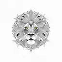 lion with flower of life masculine tattoo design idea