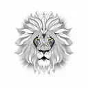 lion with flower of life masculine tattoo design idea