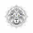 lion with flower of life tattoo design idea
