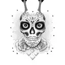 sugar skull giraffe tattoo design idea