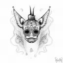 sugar skull giraffe tattoo design idea