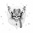 sugar skull giraffe tattoo design idea