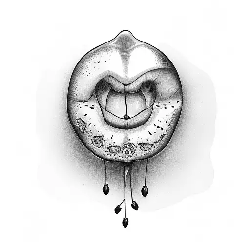 cherry and lips together tattoo design idea