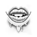 cherry and lips together tattoo design idea