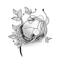 cherry and lips together tattoo design idea