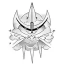 Lightning Bolt with cloud print inside of it tattoo design idea
