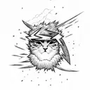 Lightning Bolt with cloud print inside of it tattoo design idea