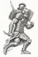 Gladiator and time tattoo design idea