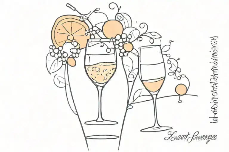 I want champagne, fruit and consequences tattoo design idea