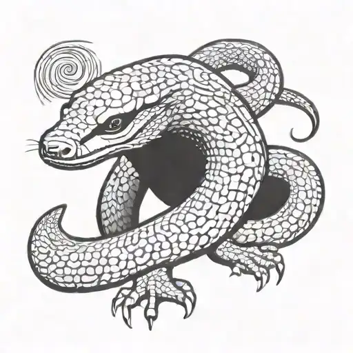 Honey badger snake tattoo design idea