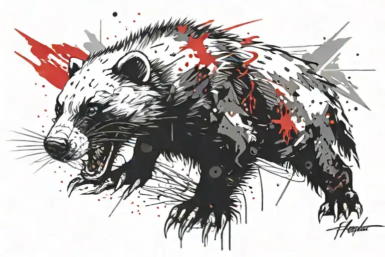 Honey badger tattoo design idea