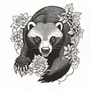 Honey badger Anakent tattoo design idea