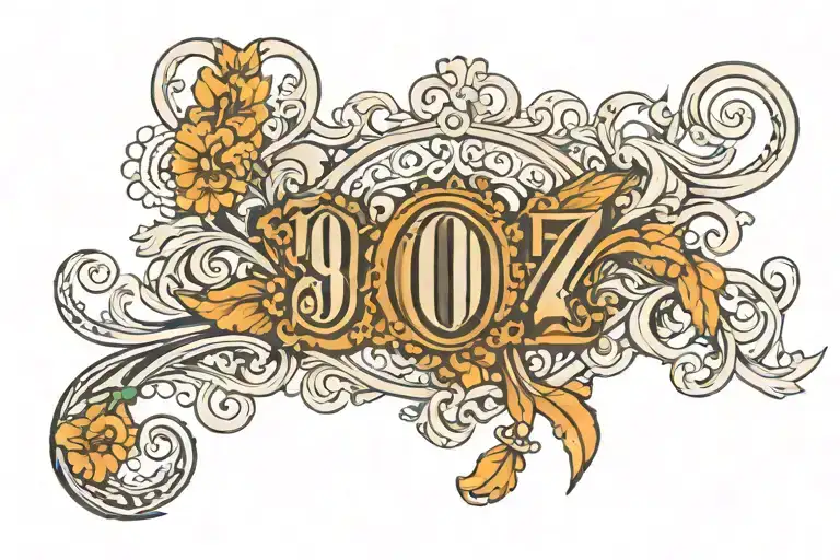 Roman numbers 1972 10 01 below saying Susana Fernandez in a fancy font tattoo design idea