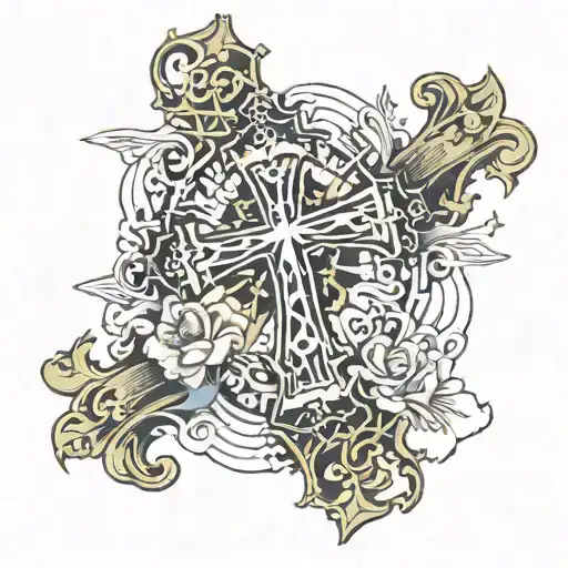 A cross and written next to it is John 13:7 tattoo design idea