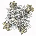 A cross and written next to it is John 13:7 tattoo design idea