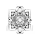 botanic sketch, universe and tetris tattoo design idea