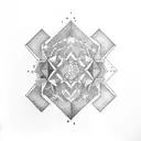 botanic sketch, universe and tetris tattoo design idea