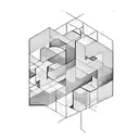 universe and tetris tattoo design idea