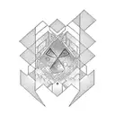 universe and tetris tattoo design idea