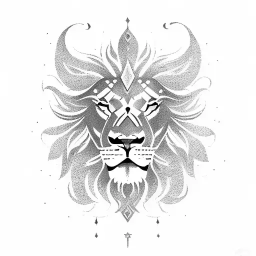 shield with lion surrounded by the logo of q dance festivals tattoo design idea