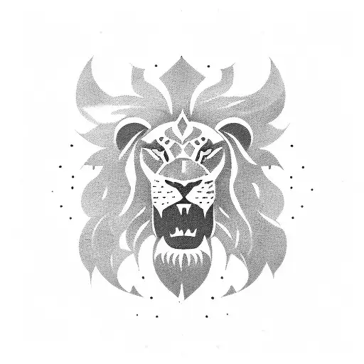 shield with lion surrounded by the logo of q dance festivals tattoo design idea