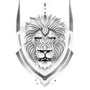 shield with lion  tattoo design idea