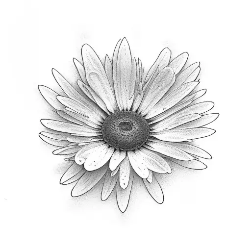 A fading daisy with long stems tattoo design idea