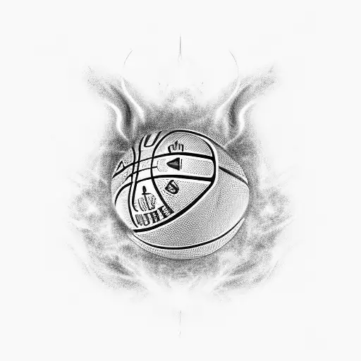 A silhouette of Steph Curry shooting a basketball with flames surrounding him tattoo design idea