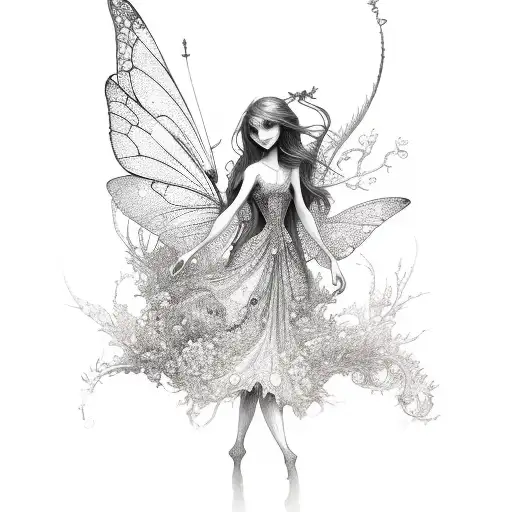 fairy tattoo design idea