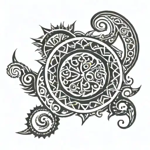 A design consisting of the symbols of the Gokturks and Oghuz tribes of Turkishness tattoo design idea