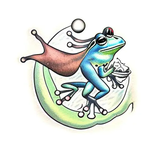 frog wizard cute tattoo design idea