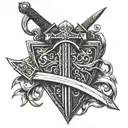 sword and shield bible  tattoo design idea