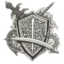 sword and shield bible  tattoo design idea