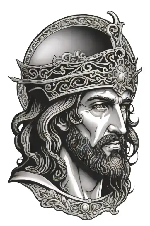 Jesus Christ protection. Greek god style tattoo design tattoo design idea