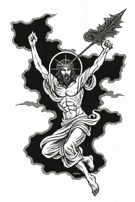 Jesus Christ protection. Greek god style tattoo design tattoo design idea