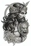 Jesus Christ protection. Greek god style tattoo design tattoo design idea