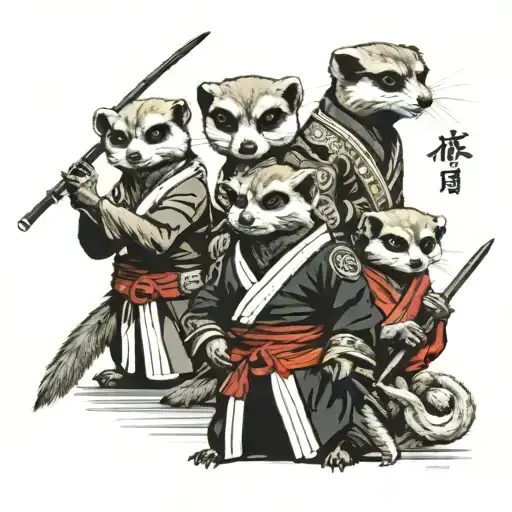 Samurai Meerkats tattoo design idea