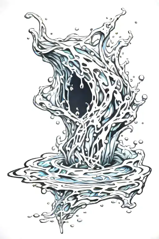 water in veins running tattoo design idea