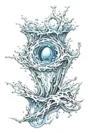 water in veins running tattoo design idea