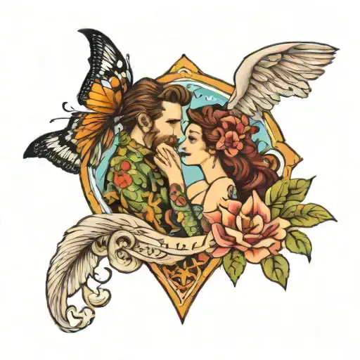 husband wife beach August 30 2020 tattoo design idea