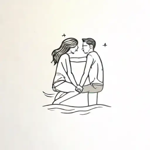 husband wife beach August 30 2020 tattoo design idea