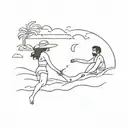 husband wife beach August 30 2020 tattoo design idea