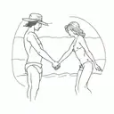 husband wife beach August 30 2020 tattoo design idea