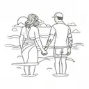 husband wife beach August 30 2020 tattoo design idea