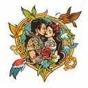 husband wife beach August 30 2020 tattoo design idea