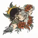 husband wife beach August 30 2020 tattoo design idea