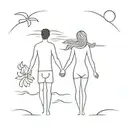 husband wife beach August 30 2020 tattoo design idea