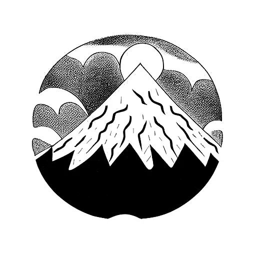 Mountain that transit in a wave  tattoo design idea